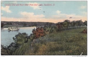 ROCKFORD, Illinois, PU-1911; Country Club And Rock River From Golf Links