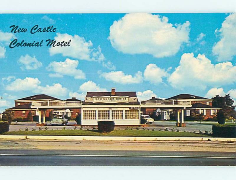 Unused 1950's OLD CARS & NEW CASTLE COLONIAL MOTEL Wilmington Delaware DE s6518