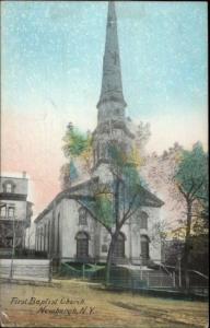 Newburgh NY First Baptist Church c1910 Postcard