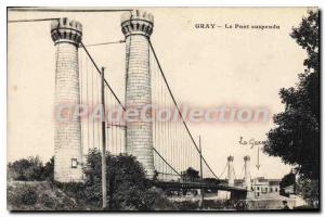 Postcard The Old Gray Suspension Bridge