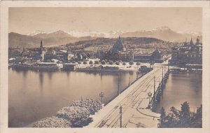 Switzerland Luzern Seebruecke und Bahnhof 1923 Photo