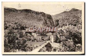 Old Postcard Amelie Les Bains View to the military hospital and the new bridge