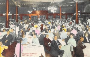 THE FAMOUS GRILL CASINO Santa Cruz, CA Interior Rare 1910s Vintage Postcard