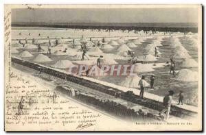 Postcard Folklore Old Salt Marshes Salins D & # 39Hyeres salt Harvest