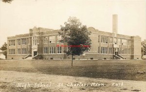 MN, Saint Charles, Minnesota, RPPC, High School Building, Co-Mo Photo No F678