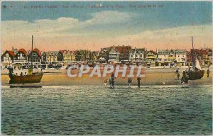 Old Postcard Beron-Plage - The villas of the Esplanade and Beach. View from t...