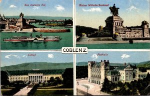 Germany Koblenz Schloss Deutsche Eck Festhalle und Kaiser Wilhelm Denkmal 1922