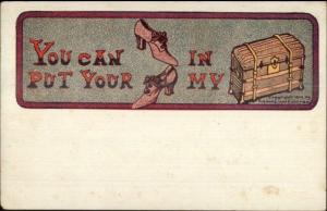 Rebus Comic - You Can Put Your Shoes in my Truck c1905 Postcard