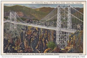 Suspension Bridge Over Royal Gorge Canon City Colorado World's Highest B...