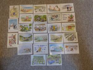 Bu0066 - 25 Cartes Postales par Bd Artiste Rupert Besley - Toutes Montré