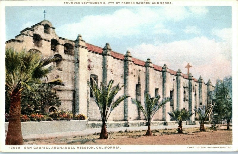 San Gabriel Archangel Mission California Postcard