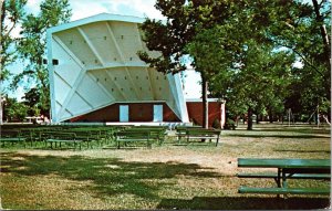 Geneseo Public Band Stand City Park US Navy Great Lakes Naval Postcard VTG UNP 