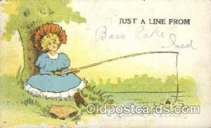 Fishing Woman in Sports Postal Used Unknown light corner wear, writing on fro...