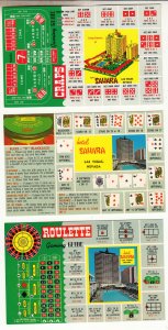 P3183 vintage 3 dif postcards roulette blackjack gambling the sahara las vegas