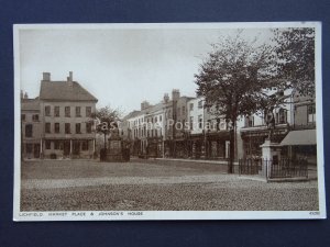Staffordshire LICHFIELD Market Place & Dr Johnson's House - Old Postcard