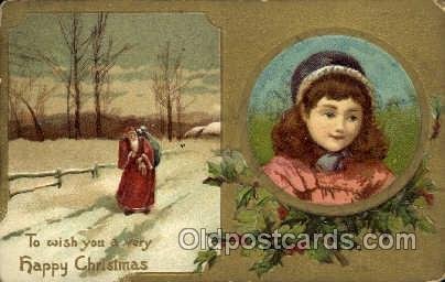 Christmas Santa Claus 1910 some roundness to the corners from wear, postal us...