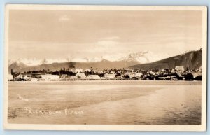 Petersburg Alaska AK Postcard RPPC Photo Mountain View 1938 Posted Vintage