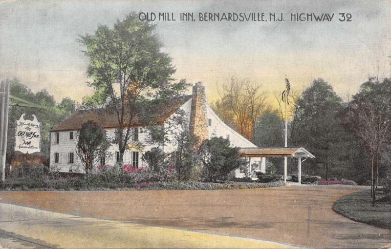 Bernardsville New Jersey Old Mill Inn Street View Antique Postcard K53213