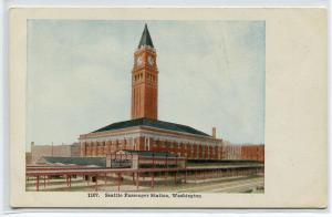 Railroad Depot Seattle Washington 1910c postcard