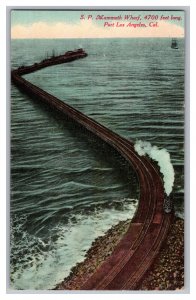 Postcard CA S. P. Mammoth Wharf 4700 Feet Long Port Los Angeles Cal. California