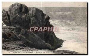 Old Postcard St Guenole Penmarch Le Rocher Du Monk