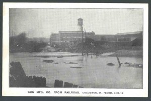 1913 PPC Columbus Oh Flood Of March 25 Demolishes Sun Mfg Co Mint