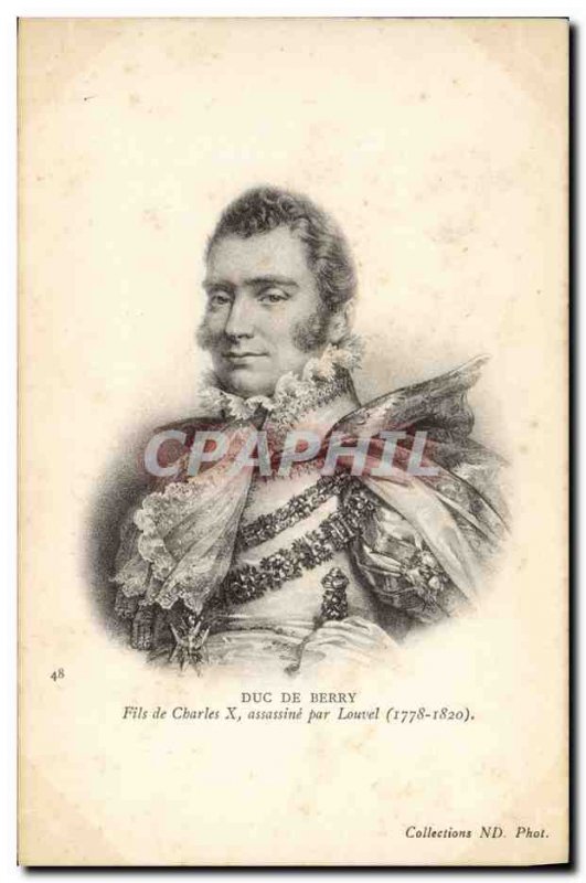 Postcard Old Duke of Berry Son of Charles X