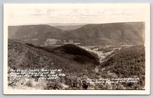 New Creek WV Devils Saddle Mt from Allegheny Front Mtn RPPC Postcard D22