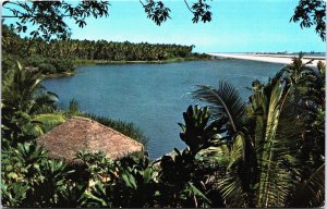 Tahiti Ile de Beaute Faoa's Bay and Airport's Track Vintage Postcard C195