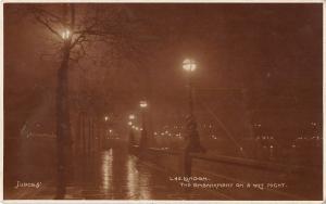 BR69471 a embankment on a wet night   london   uk judges L 45 real photo