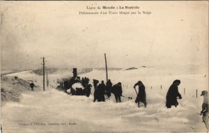 CPA Ligne de MENDE a La BASTIDE Délblaiement d'un train bolqué (809737)