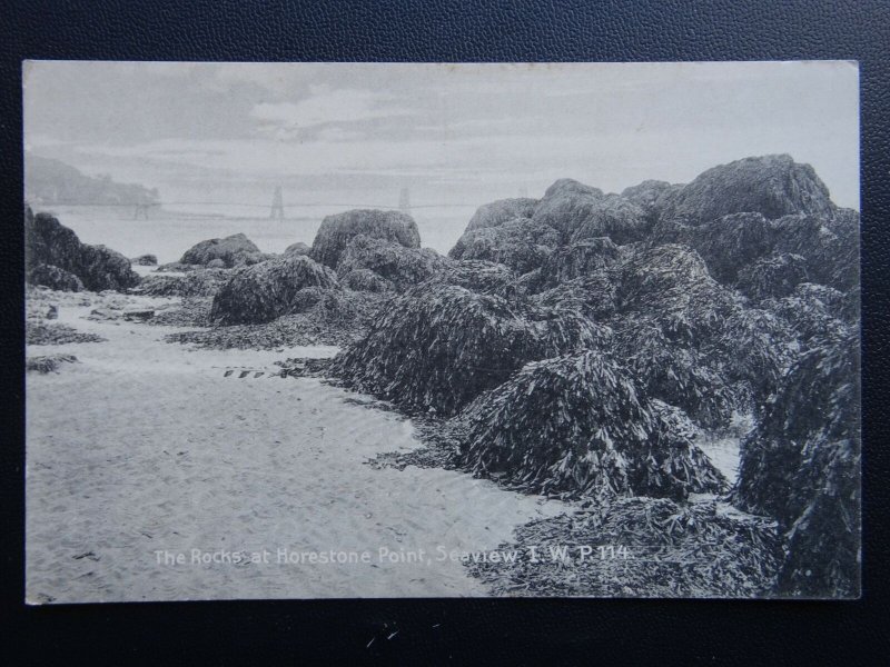 Isle of Wight SEAVIEW The Rocks at HORESTONE POINT shows CHAIN PIER Old Postcard