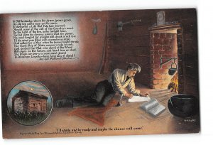 Kentucky KY Postcard 1907-1915 Abraham Lincoln Studying By Fireplace