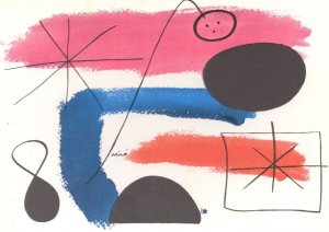 Joan Miro Signes & Figurations Gouache Unique French Painting Postcard