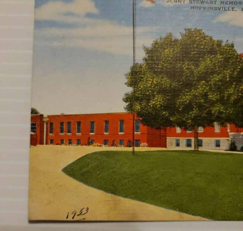 Hopkinsville Kentucky Jenny Stewart Memorial Hospital 1953 VTG Postcard  559