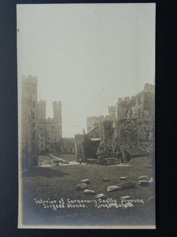 Wales Interior of Caernarfon Castle SACRED STONES Kings Gate c1905 RP Postcard