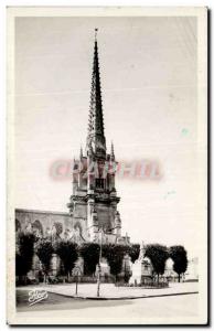 Old Postcard Lucon the cathedral Richelieu Statue