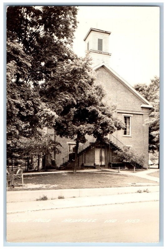 Nashville Indiana IN Postcard RPPC Photo Court House Building c1940's Vintage