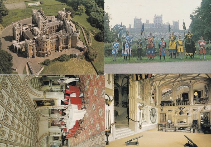 Belvoir Castle Nottingham Guardroom Jousting Interior Views 4x Postcard s