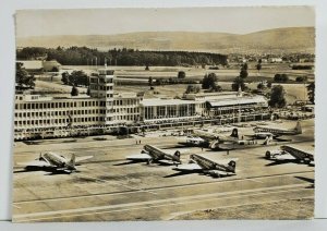 Switzerland Austria ZURICH FLUGHAFEN KLOTEN Swiss Aerial PLANES Postcard P10