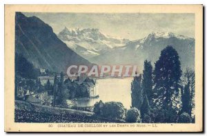 Old Postcard Chateau de Chillon and the Dents du Midi