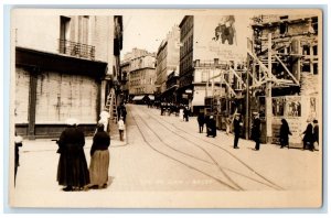 c1910's Rue De Siam Brest France USS Pittsburgh Photographer RPPC Photo Postcard