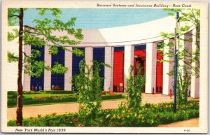 VINTAGE POSTCARD BUSINESS SYSTEMS & INSURANCE BUILDING AT NEW YORK WORLD'S FAIR