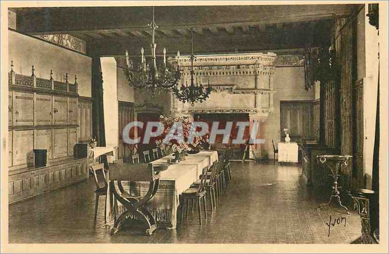 Old Postcard Chateau de Langeais Dining Room Old Guard Room