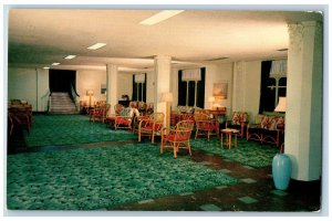 Ocean City New Jersey NJ Postcard Flanders Hotel Lobby Interior c1960's Vintage