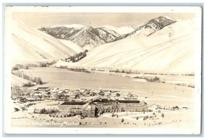 View Of Sun Valley From Penny Mountains Sun Valley Idaho ID RPPC Photo Postcard