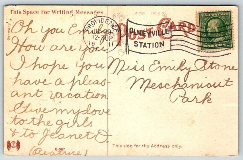 1911  Providence  Rhode Island  Roger Williams Park  Postcard