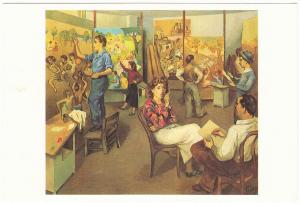 Artists on WPA by Moses Soyer Art Postcard