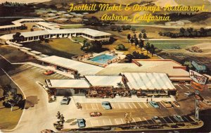 Auburn California Foothill Motel and Denny's Restaurant Vintage Postcard AA41185