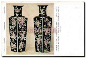 Old Postcard Potter Pottery Vases black Period Khang Hi China Rijksmuseum Ams...